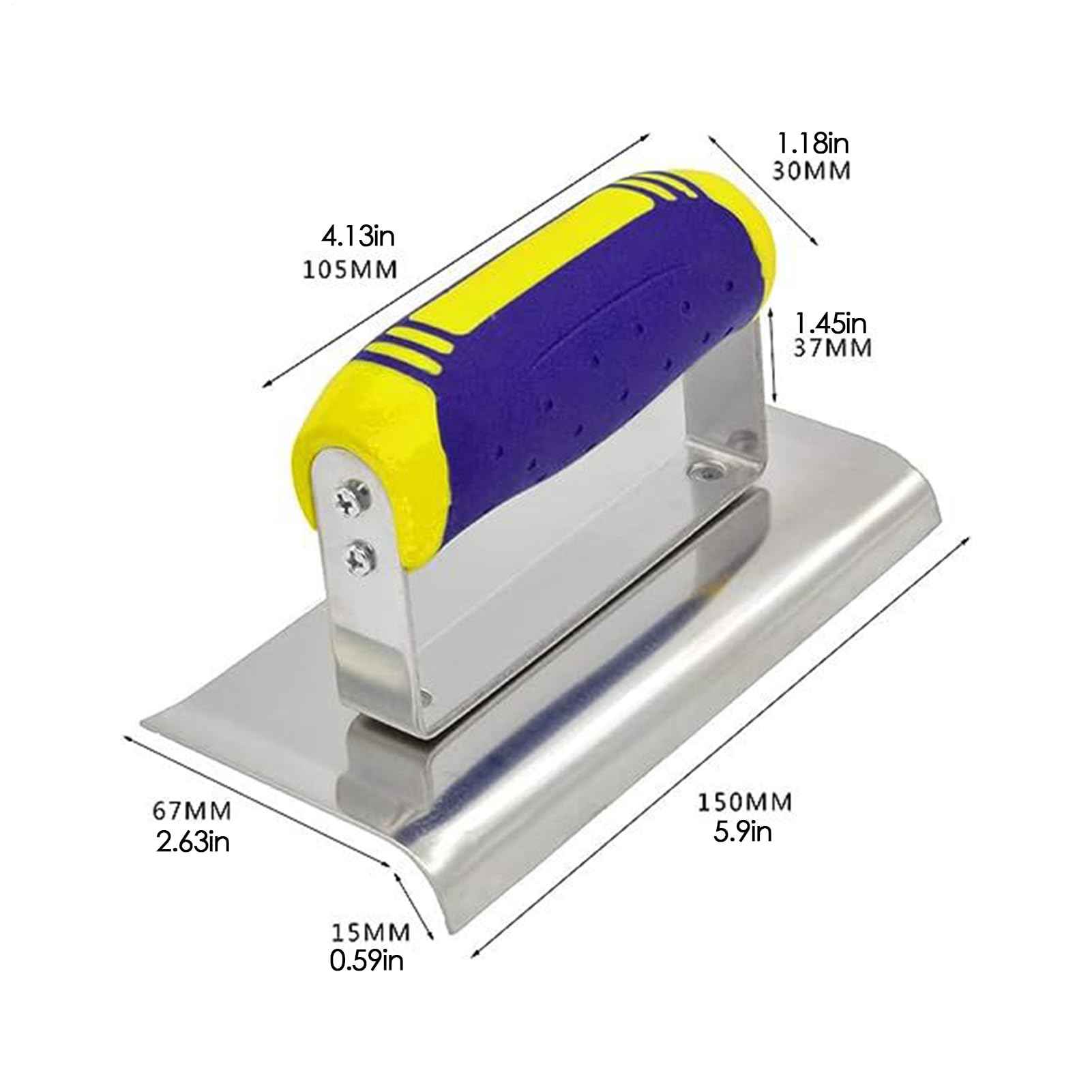 Fer à bordure en béton – en acier inoxydable, construction sans rivet | Poignée ergonomique, façonnage d'angle de précision, bordure lisse, finition décorative pour trottoir, dalle d' de