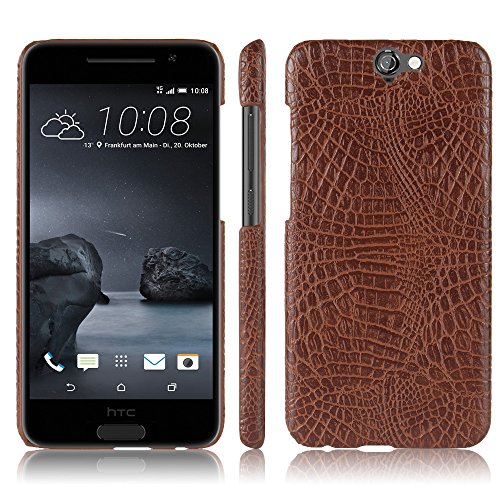 Compatible with HTC One A9 Phone Cover,2 in 1 (PC+Leather) Protective Phone Case Brown
