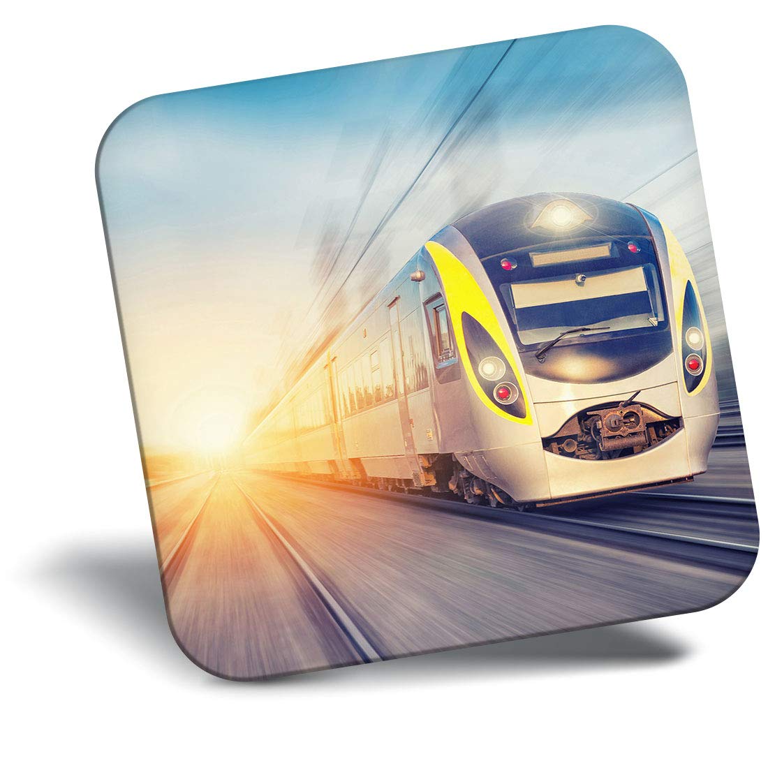 Destination Vinyl Ltd Fridge Magnet - Modern Bullet Train Railway Track 8419