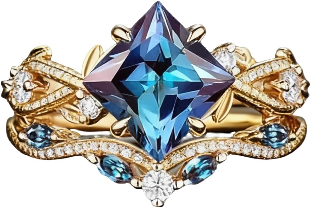10K/14K/18K Gold Alexandrite Ring for Women Oval Kite Round Pear Hexagon Shape Alexandrite Engagement Anniversary Jewelry