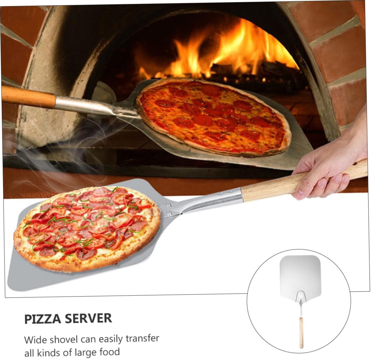 PRETYZOOM Detachable Pizza Peel Spiral Handle 12 Wooden Baking Spatula High Temperature Resistant Kitchen Tool for Homemade Pizza and Bread