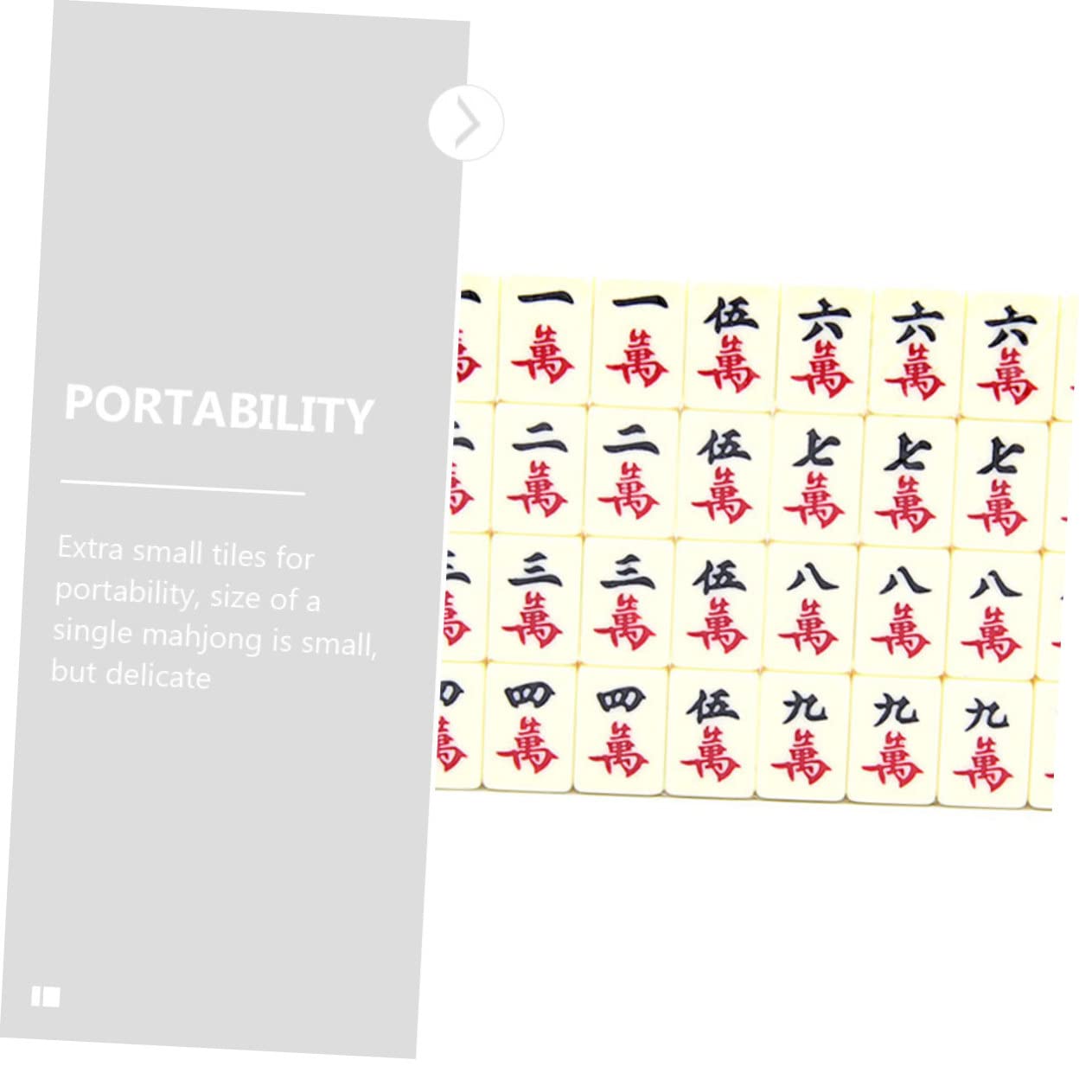 Portables Kleiner Mahjong Satz aus PVC, 1 Satz für Unterwegs | Chinesisches Brettspiel im Taschenformat, für Outdoor und Party, Kompakt Verpackt