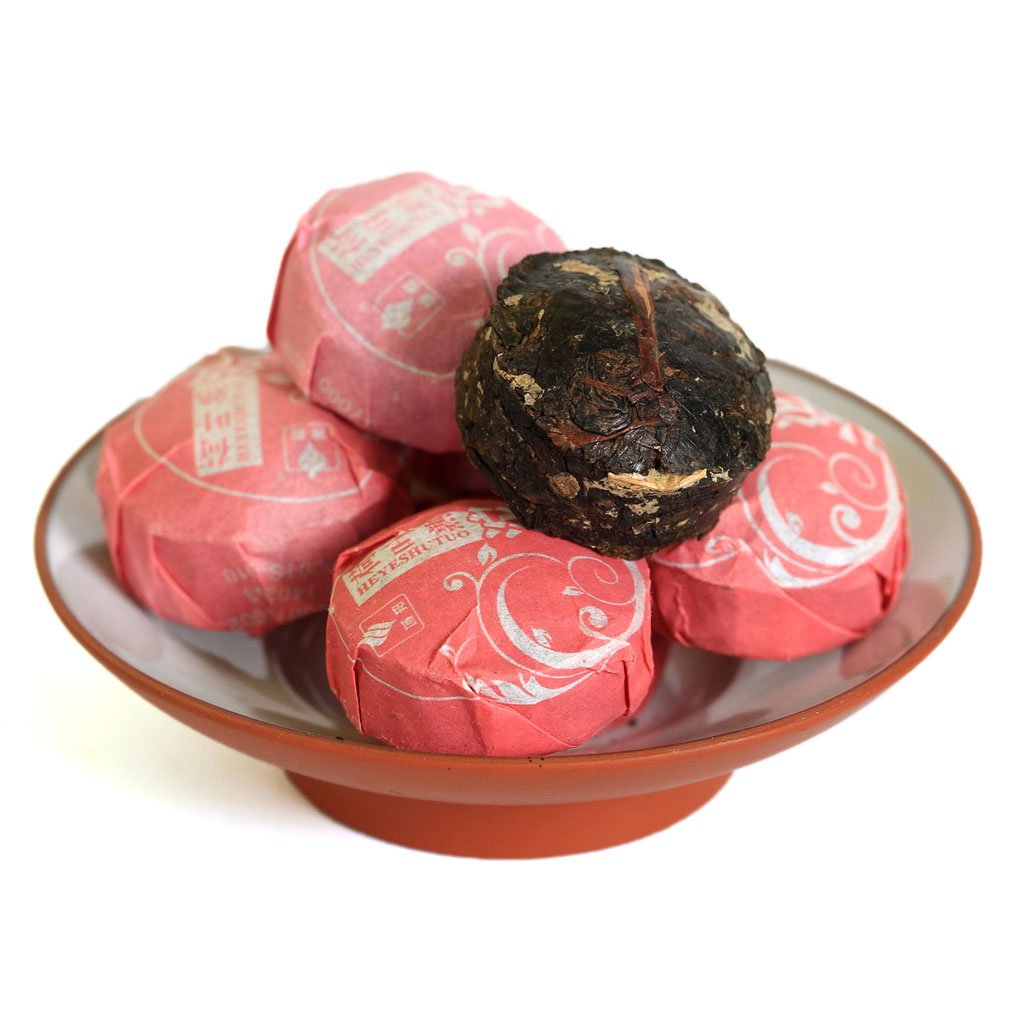 GOARTEA Puerh Tea Cake 20Pcs / 4.23oz 2015 Year Ripe/Shu Lotus Leaf Flavored - Yunnan Pu-erh Pu erh Puer Pu'er Chinese Tea - Mini Puerh Tuocha
