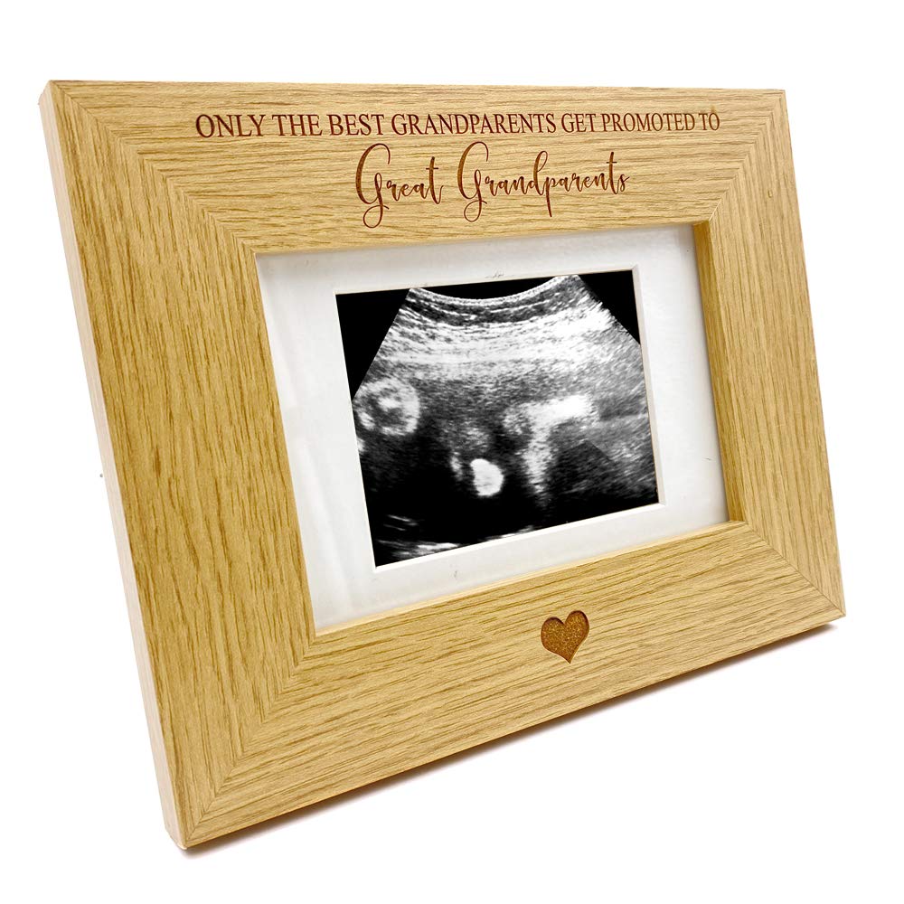 Ukgiftstoreonline Brown Best Grandparents Get Promoted To Great Grandparents Baby Scan 4 X 6 Photo Frame