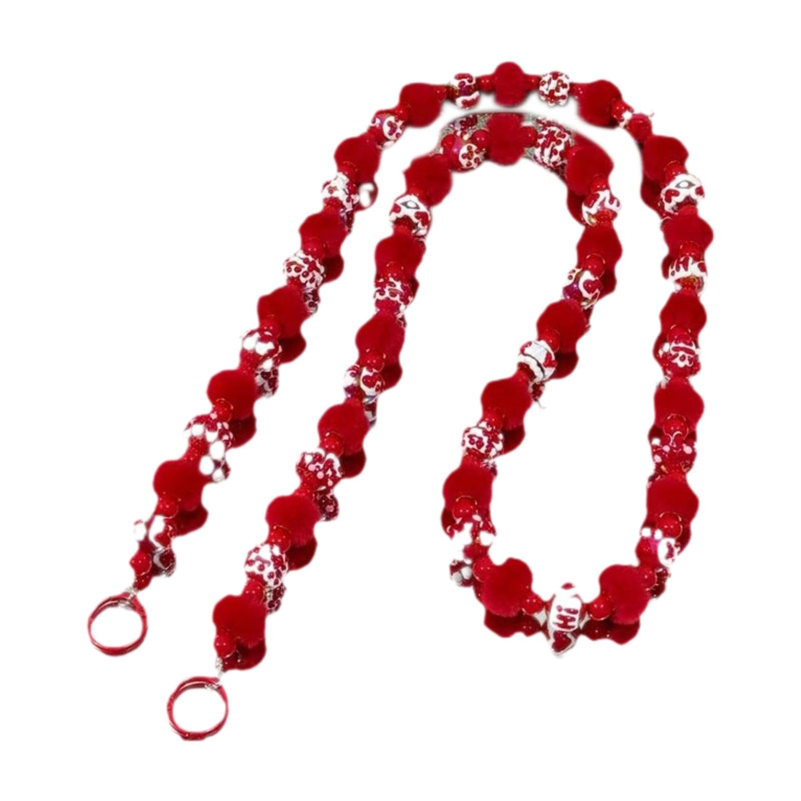 Chaîne téléphone rouge façonnée main, l'accessoire unique chic