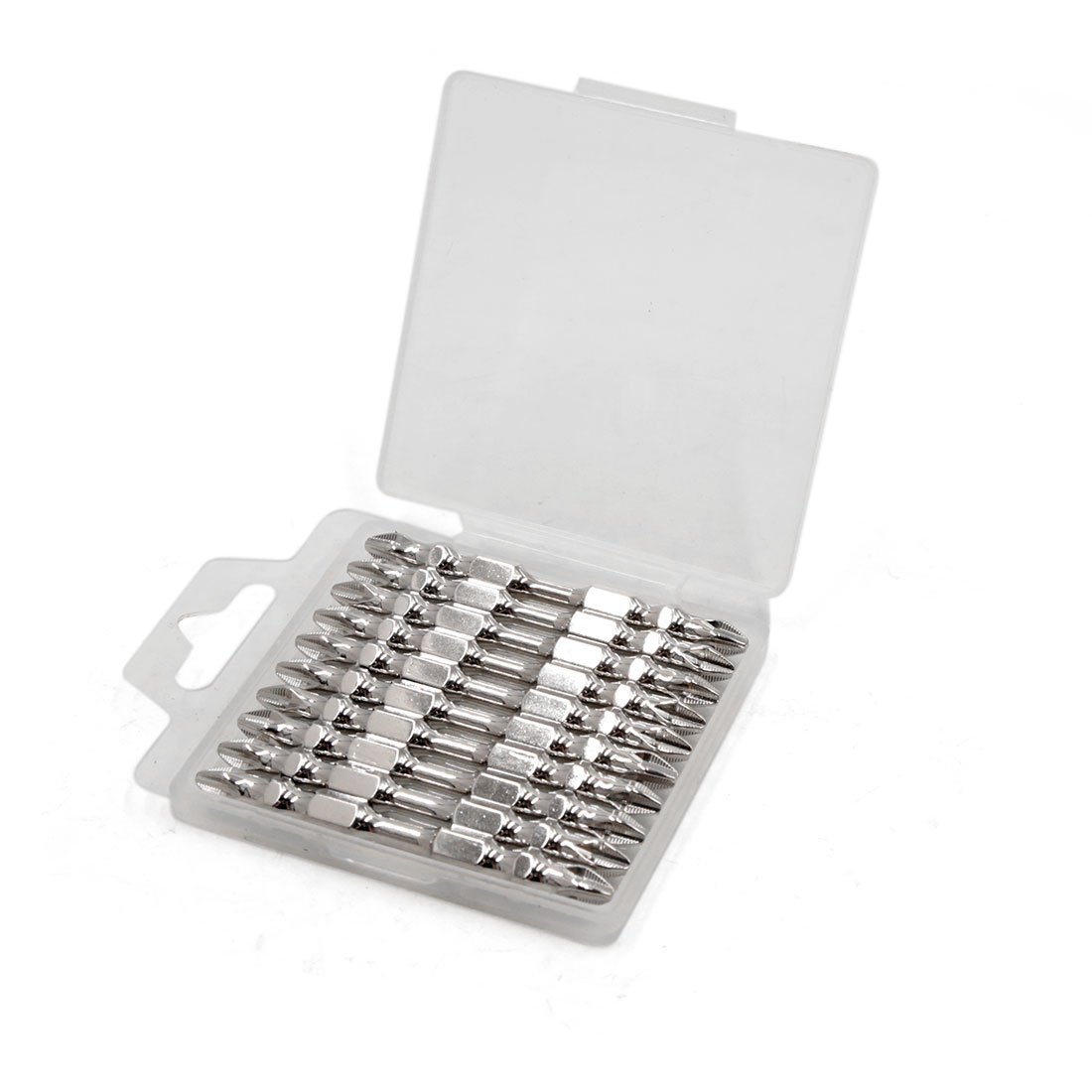 10 Stück silberfarbene 65 mm lange Kreuzschlitzschraubendreher-Bits ohne Dual-End