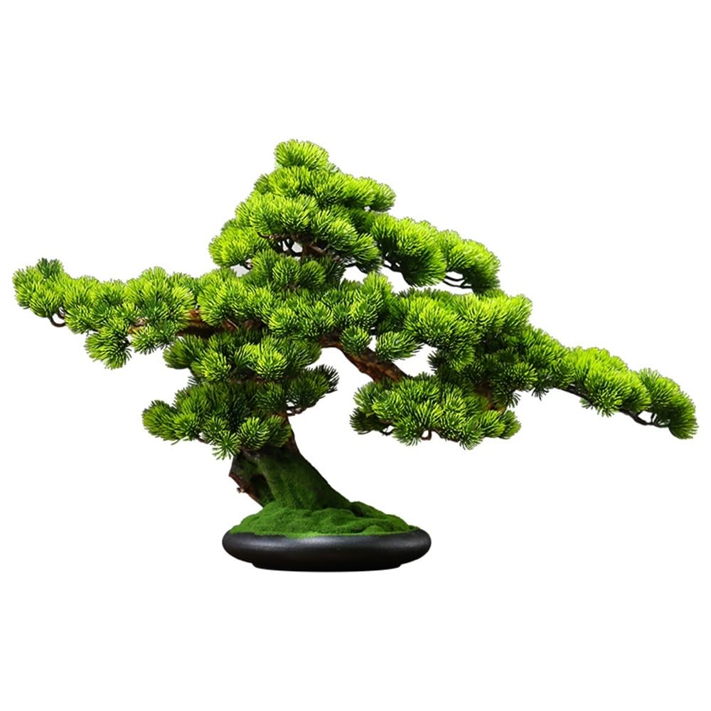 IUokLU Artificial Bonsai Chinese Hotel Desktop Landscaping Artificial Cypress Leaves Potted Bonsai Ornaments bonsai tree