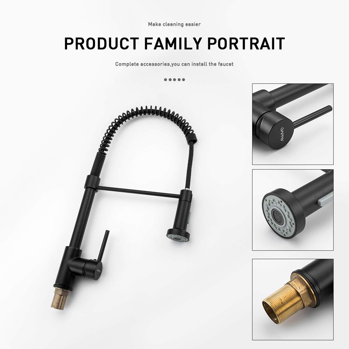 Mitigeur D'évier De Cuisine Avec 3 Fonctions - Tête De Pulvérisation Pivotante à 360° - Poignée Unique Chromée - 1 Trou - Robinet De Cuisine En Acier Inoxydable