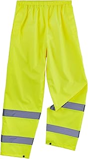 Ergodyne Standard Class E Lightweight Hi-Vis Rain Pants, Lime, Small
