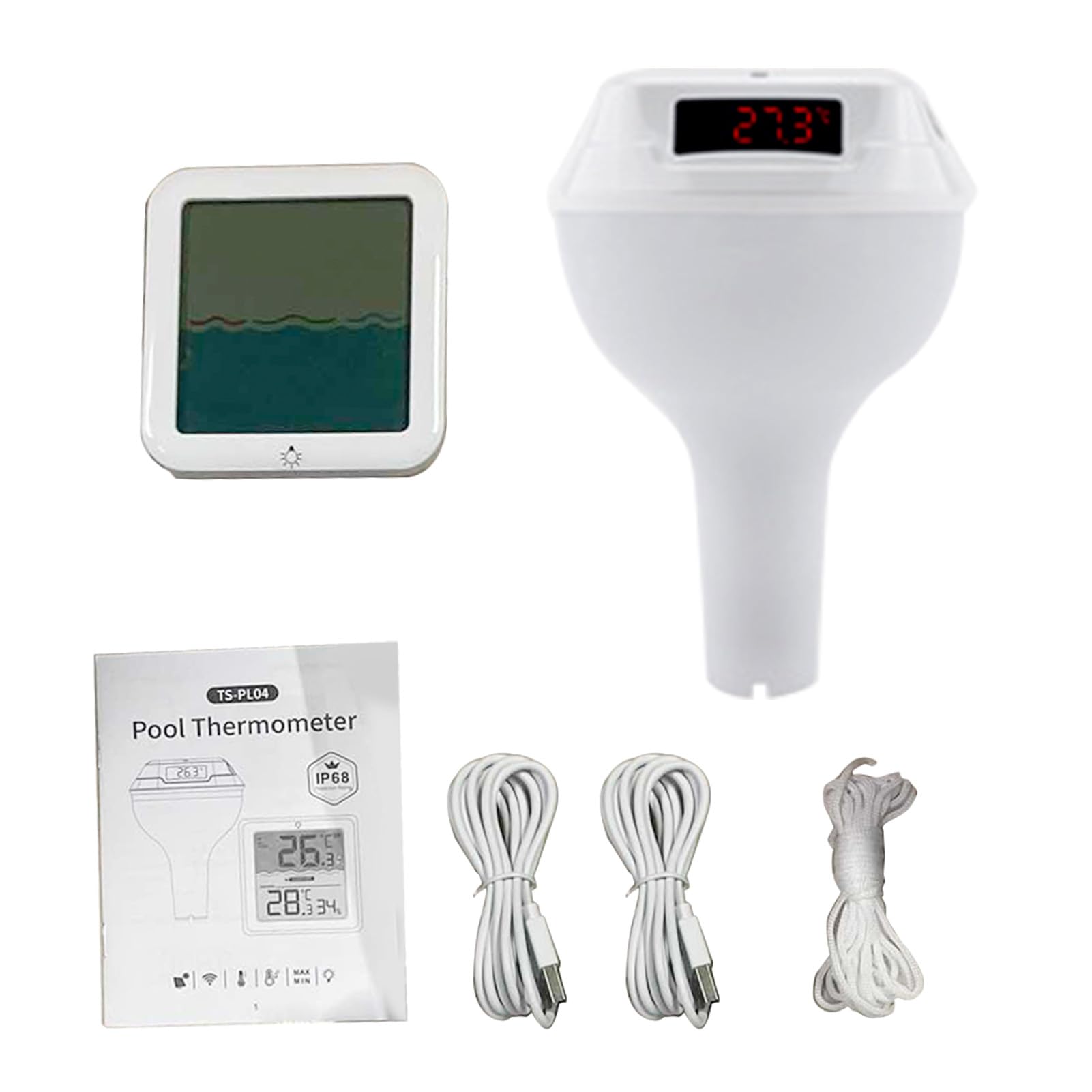 Drahtloses Schwimmendes Pool-Thermometer mit Farbwechselndem Licht – Lange Haltbarkeit – Geeignet für Pool-Enthusiasten. LED-Anzeige
