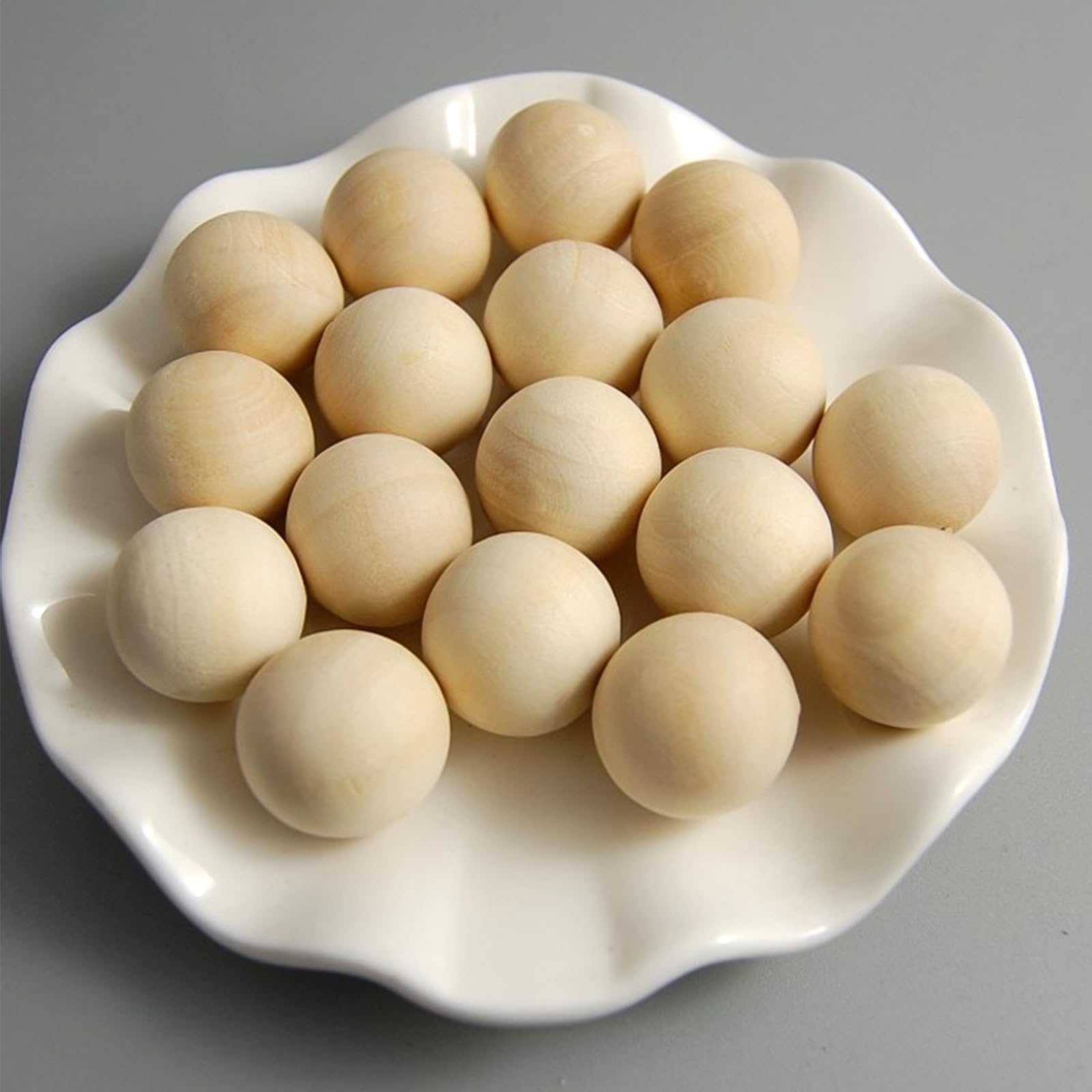 100 Palline In Legno Massello 25mm – Grezze E Non Finite Per Decorazioni Fai Da Te, Ornamenti E Artigianato - 2