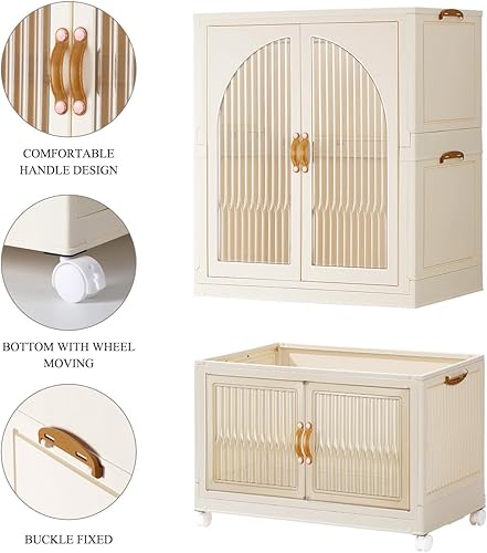 Miniatura 6 de EHAMILY Armario portátil para niños, armario plegable de plástico para ropa de bebé, armario para dormitorio, cuarto de bebé, armario de instalación