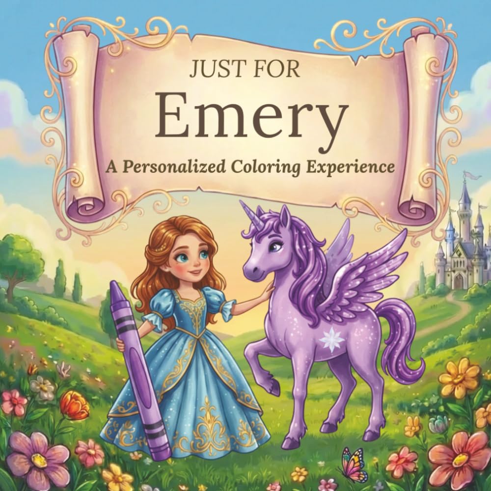 Just for Emery: A Personalized Coloring Experience: 50 total coloring pages | 28 coloring pages featuring Emery's name | 22 coloring pages themed for girls (Personalized Coloring Book Series)
