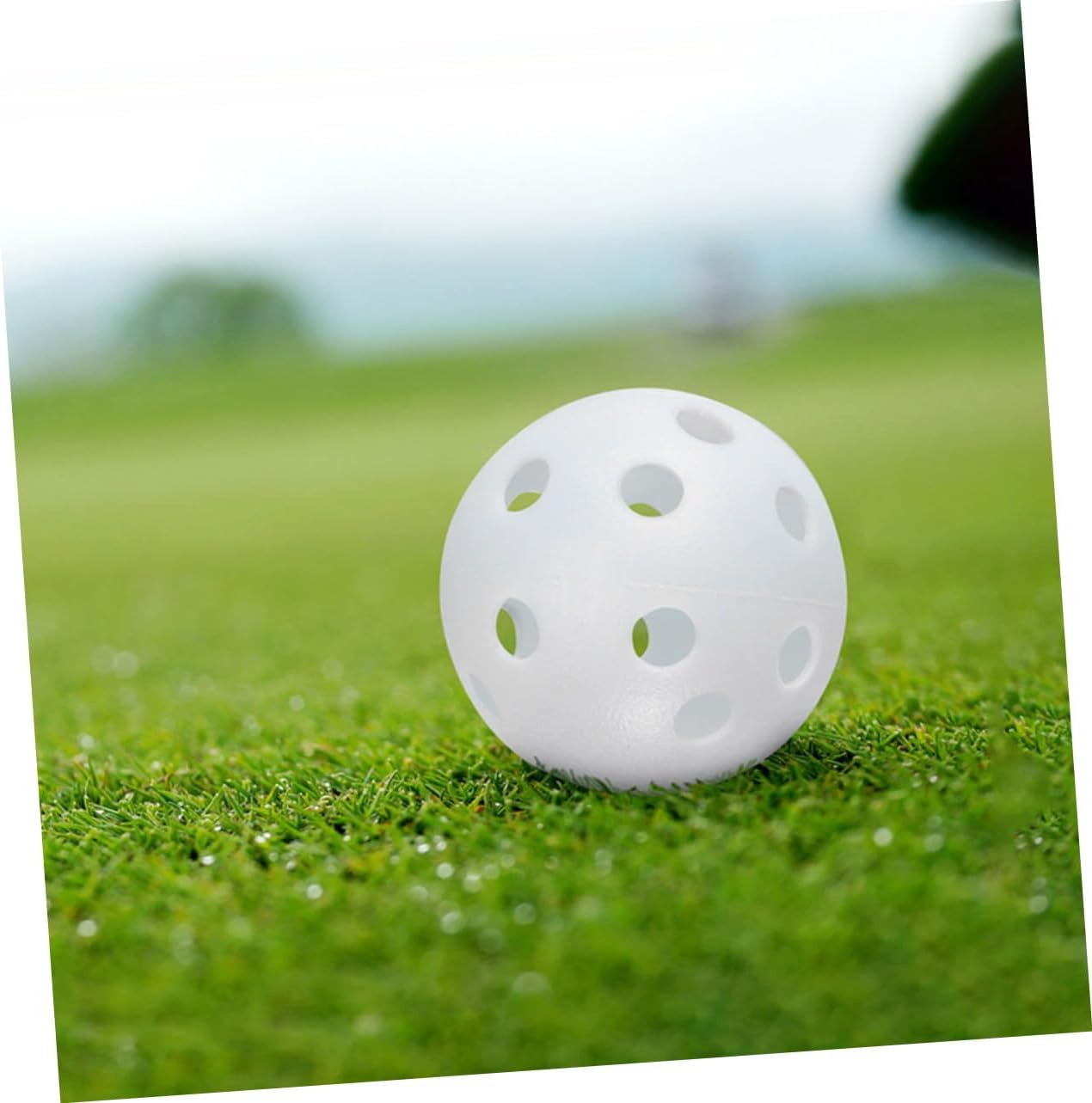 Toyvian 100pcs Soft Plastic Airflow Golf Training Balls Practice for Swing Improvement Lightweight Hollow Design for Year Fun