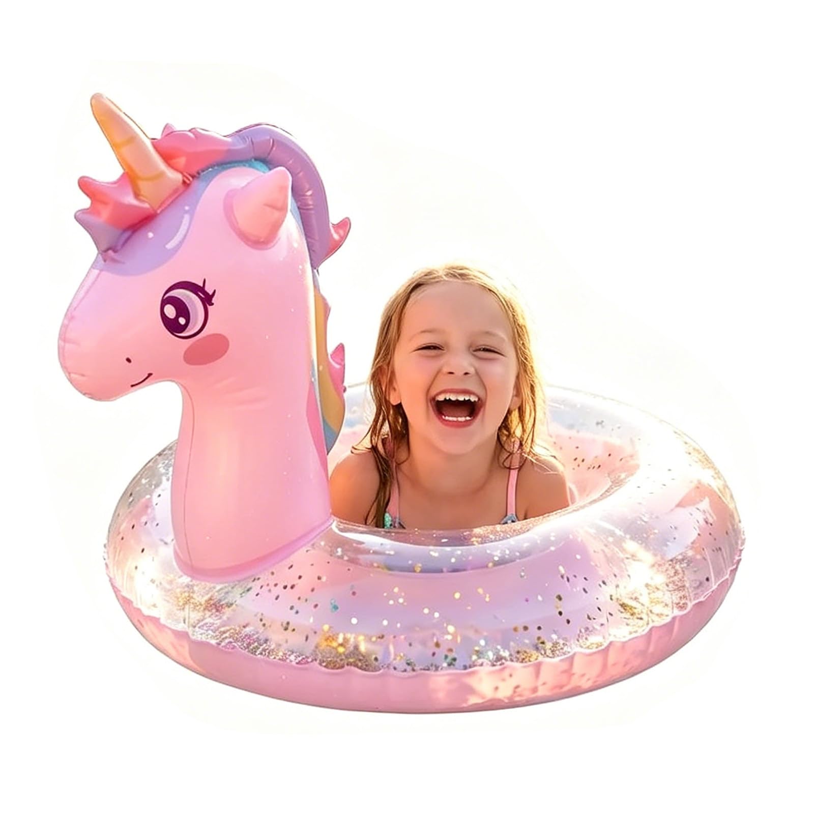 Baby Inflatable Seat Boat, Unicorn Dinosaur Baby Swimming Floats,Toddler Pool Floats,Kids Inflatable Float Raft with Handle,Bathtub Toys Pool Accessories for Kids Toddlers (PINK70#)