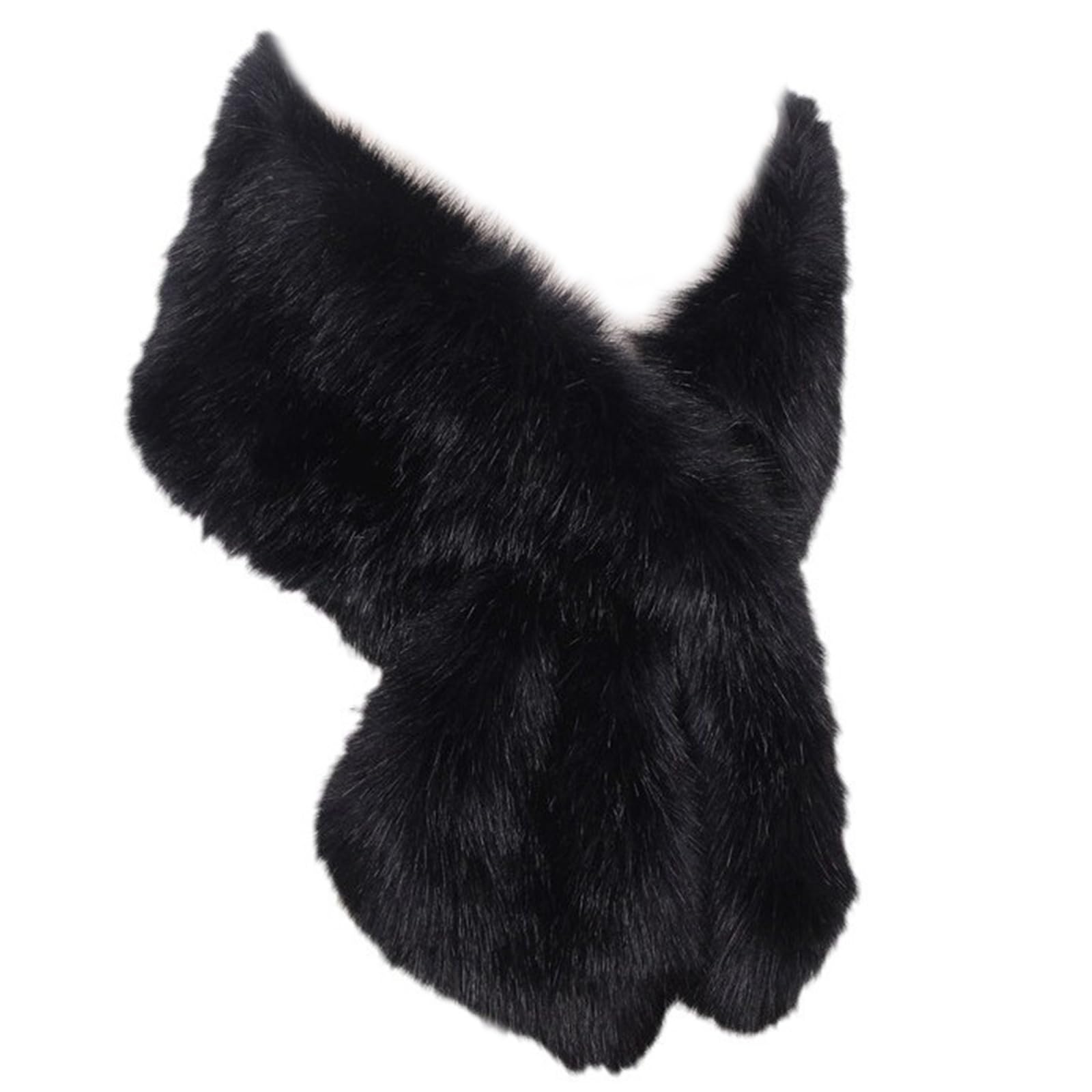 Lxjlxd Unisex Black Winter Warm Bridal Shawl Wedding Shawl Bride Capes Cloak Faux Furs Women Wrap Soft And Warm Winter Accessory(Black)