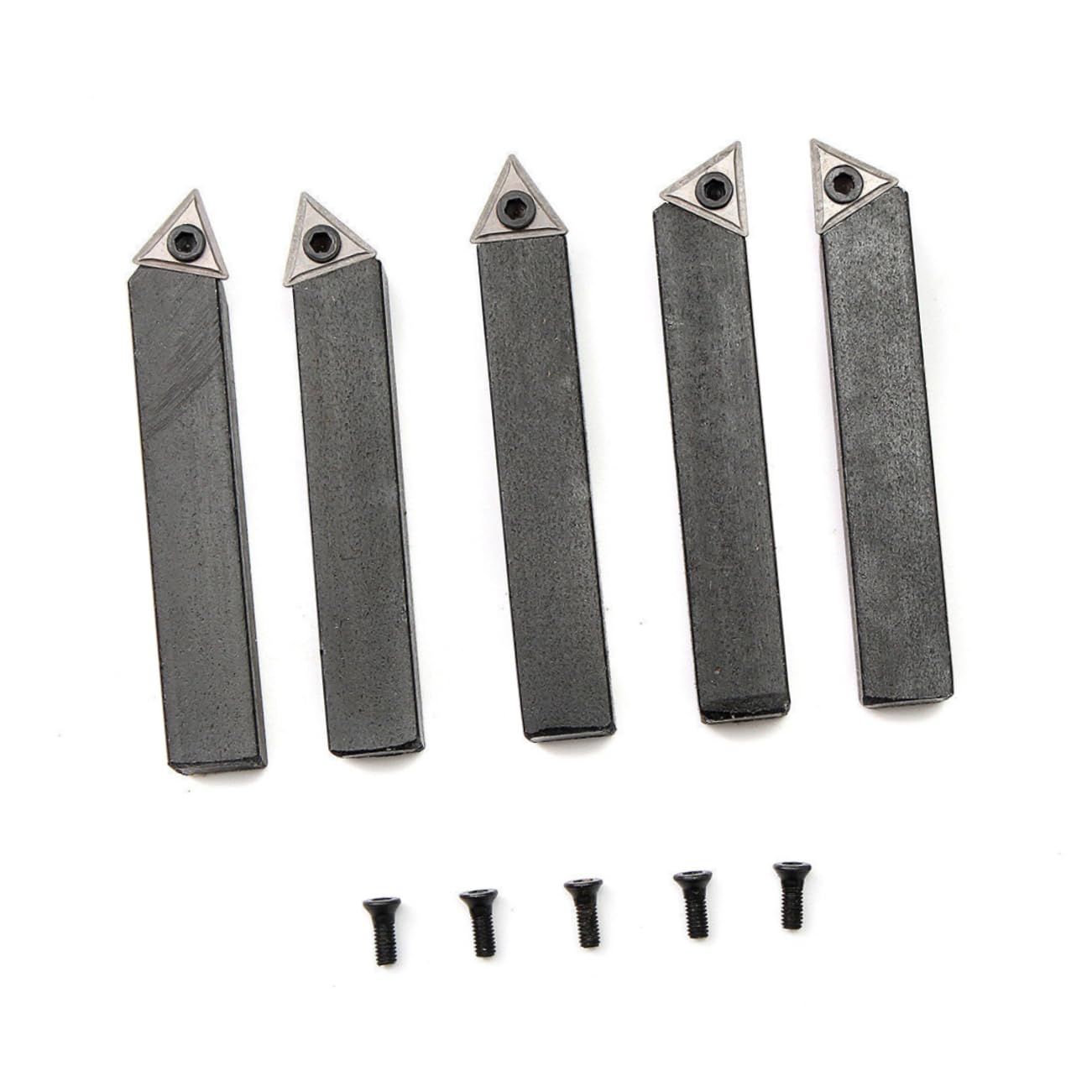 DOITOOL 5 Piezas Herramientas De Torneado De Carburo Herramientas De Torno De Carburo Torno Aburrido Herramienta Ferramentas Cubertería Métrico De Madera Sujetador De