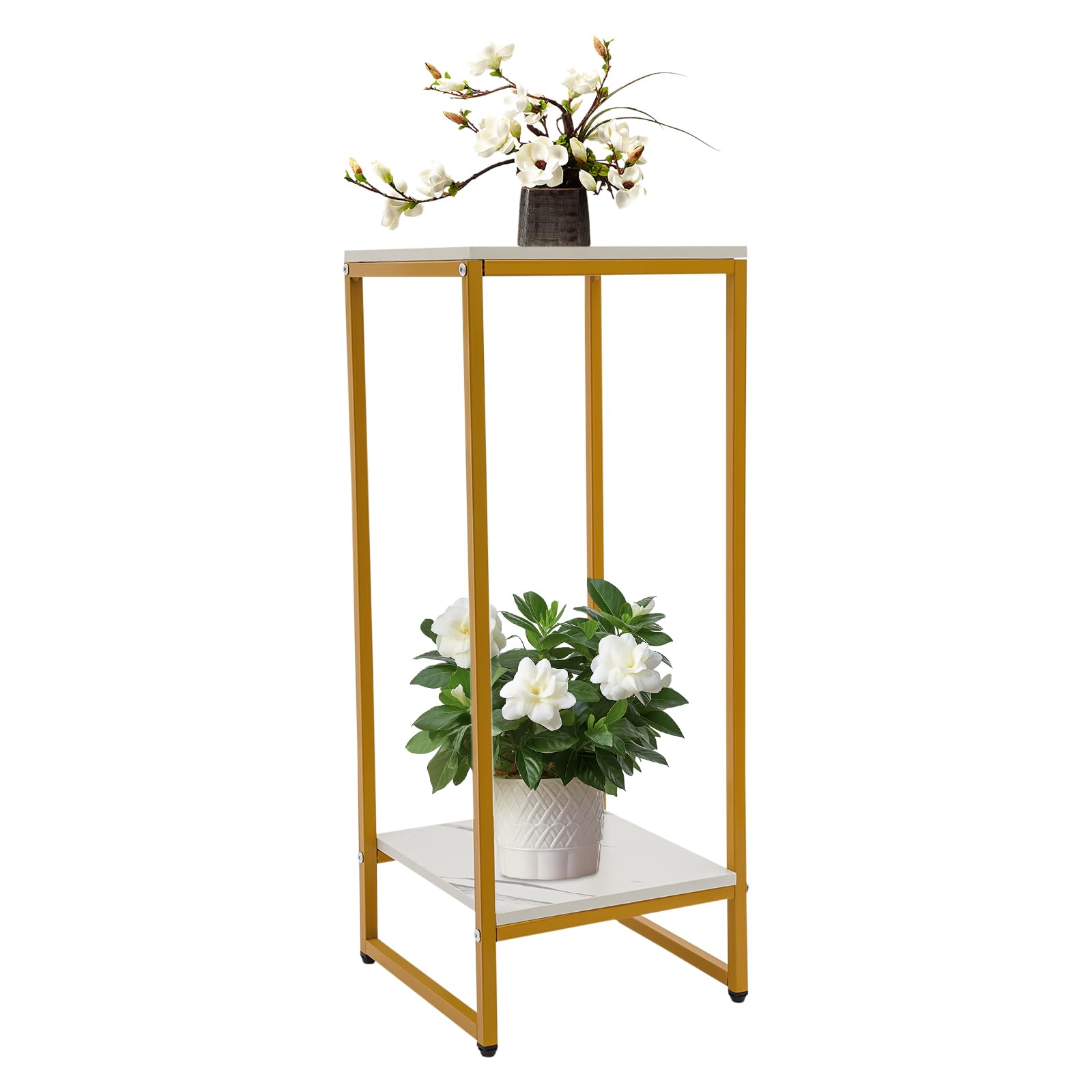 Supporto per fiori in metallo, per piante da interno, colonna decorativa, design antiscivolo, oro