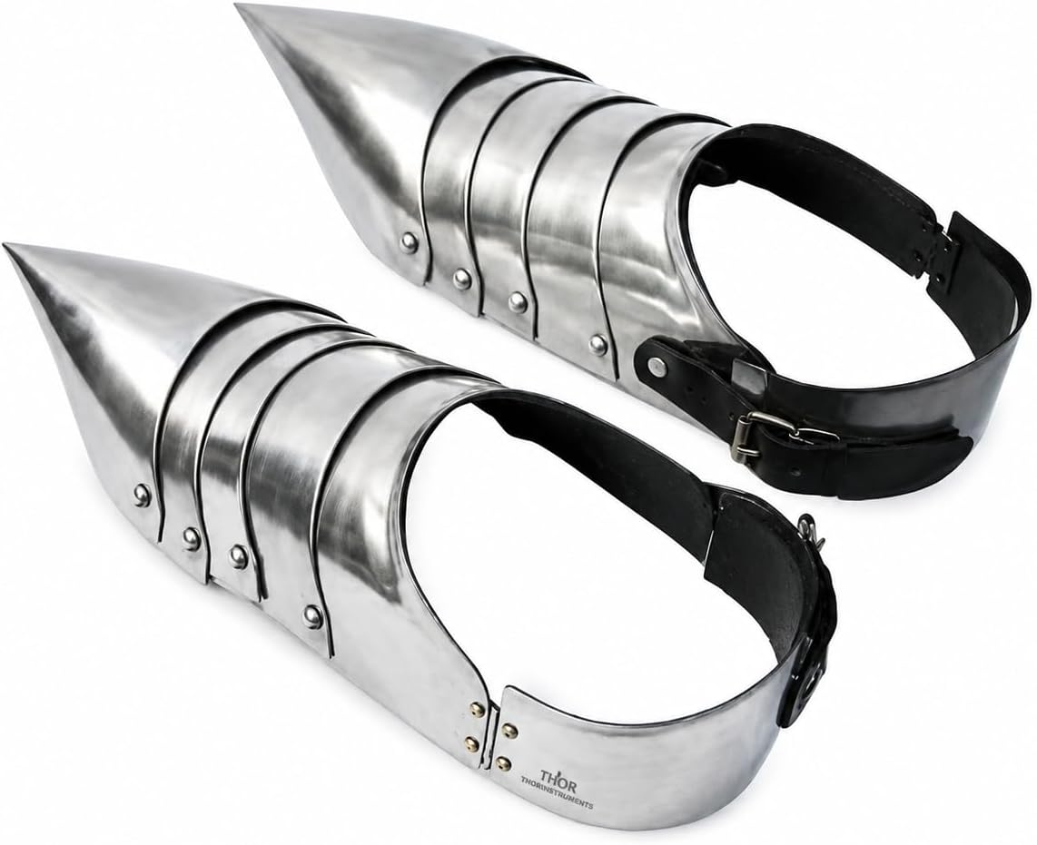 Steel Gothic Armor Shoes - One Pair- Wearable Replica Armor Costume Rustic Vintage Home Decor Gifts