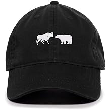 Bull and Bear Market Baseball Cap Embroidered Cotton Adjustable Dad Hat