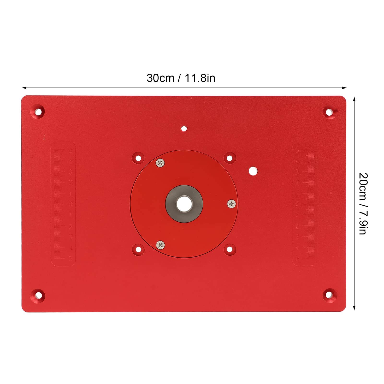 Placa de Inserción de Mesa Enrutadora de Aluminio Duradera con Múltiples Orificios para Tornillos de Montaje para un Uso Eficiente de la Carpintería 11,8x7,9 Pulgadas