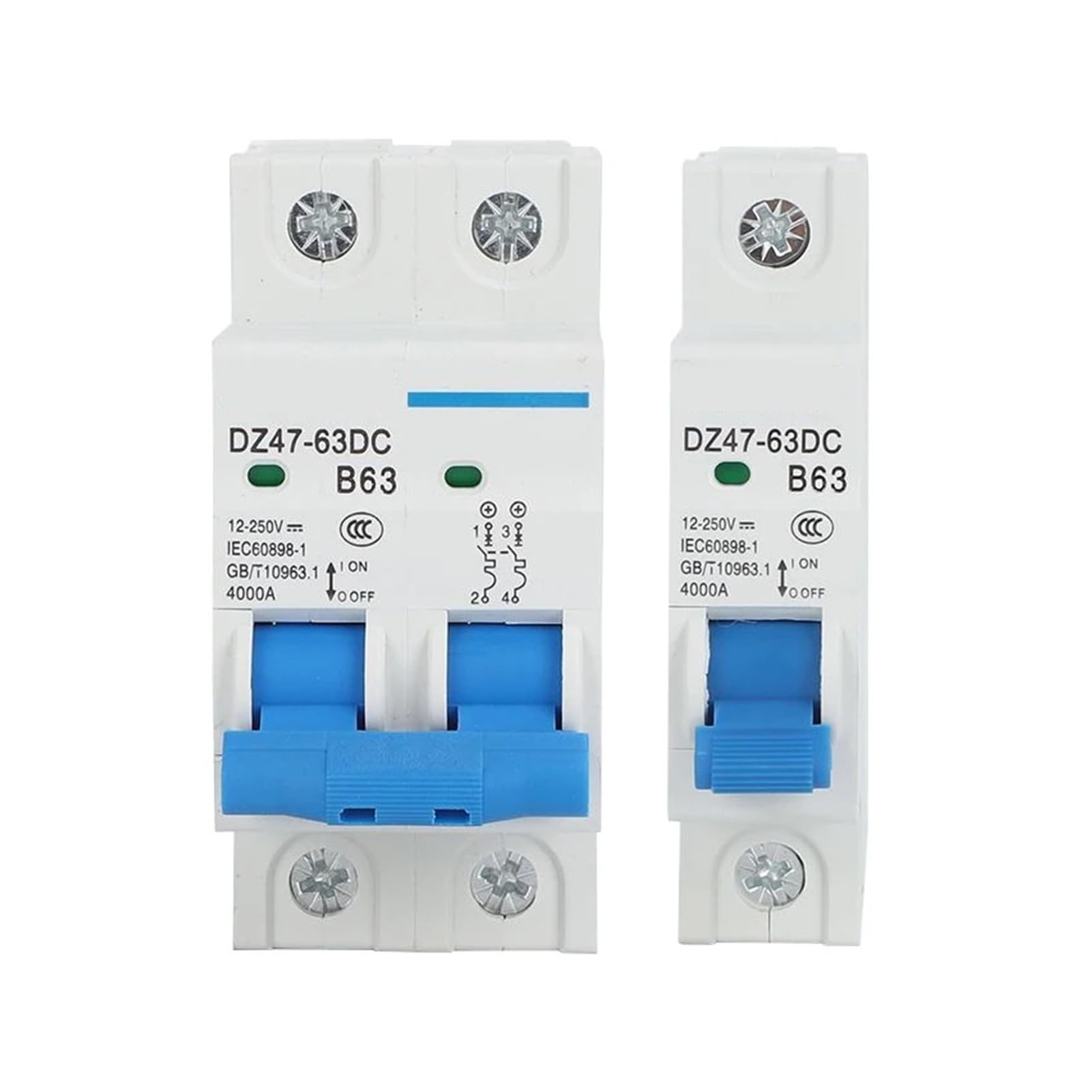 Disjoncteur DC 24V 36V 48V 60V 72V, interrupteur de Protection de Circuit 63A 80A 100A 125A, interrupteur d'alimentation for Scooter et vélo électrique(2P,20A)