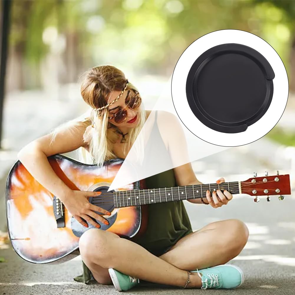 CREATCABIN Acoustic Guitar Soundhole Cover Soft Rubber Sound Hole Cover Eliminates Feedback and Noise Protector for Most Standard Sound Holes Fits 38" 39" Acoustic Guitar Accessories Black 3.6 Inch - Image 4