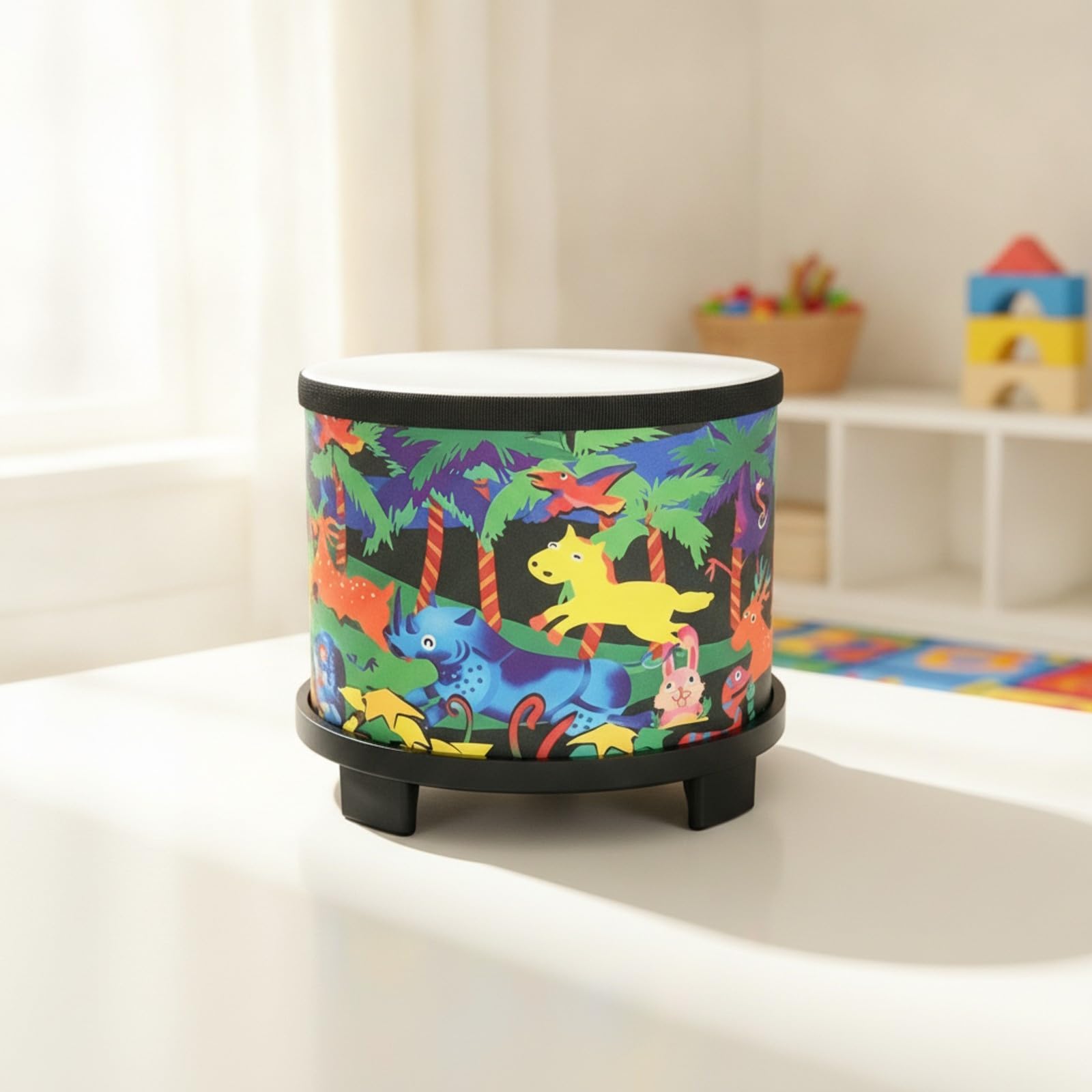 kowaku Tamburo a mano, portatile, a percussione, resistente, strumento musicale, per età prescolare e principianti