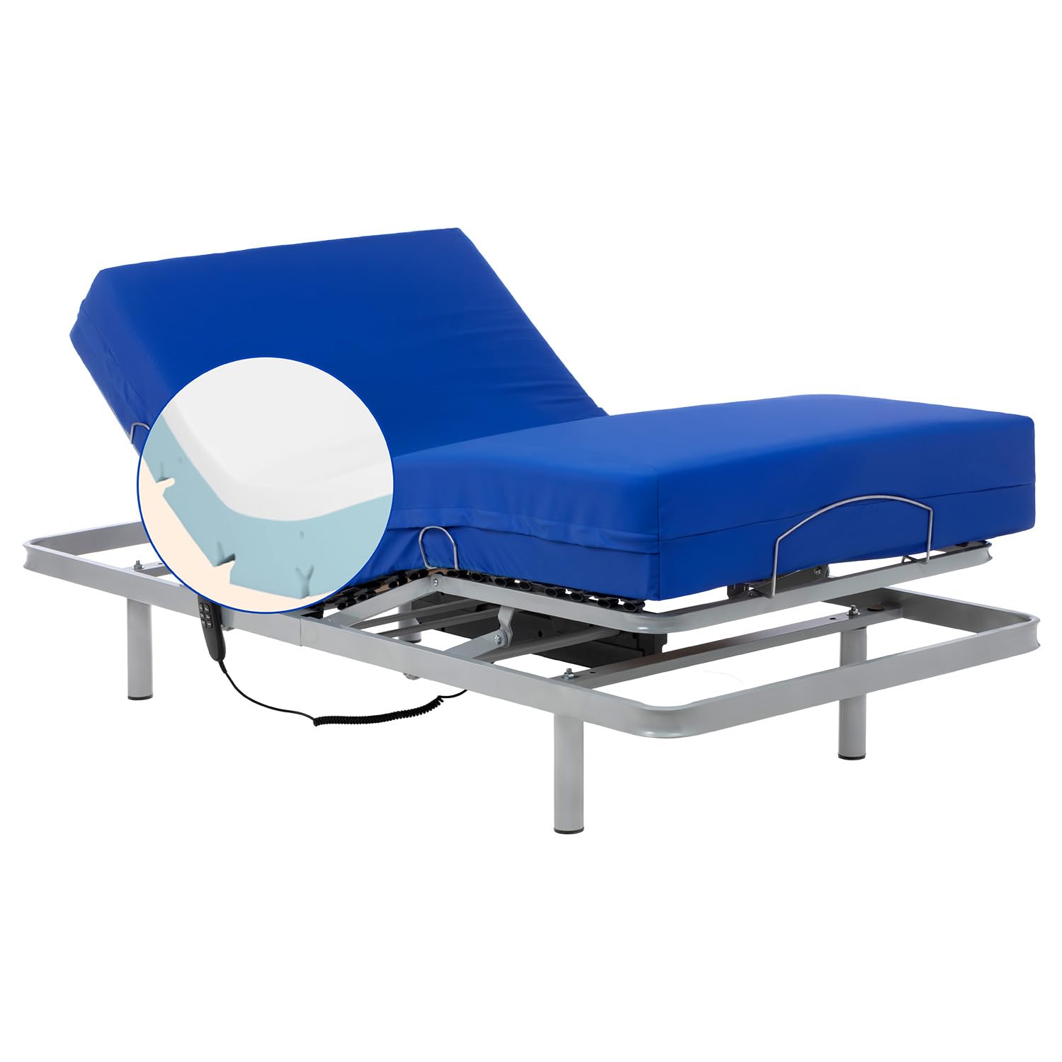 Geriafy Cama articulada con colchón viscoelástico V6 105x190 cm | Pack completo, colchón viscoelástico de 20 cm, funda impermeable, máximo confort
