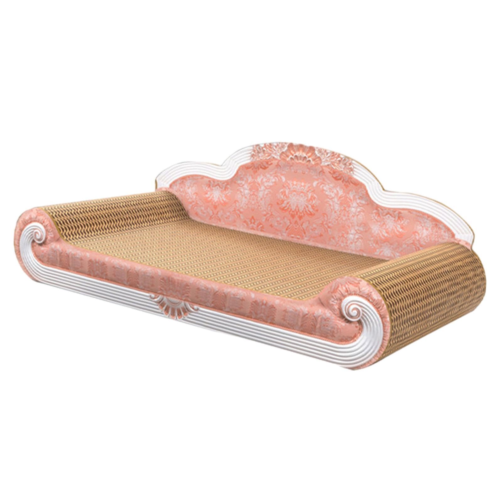 LOVIVER Kratzbrett aus Pappe für Katzen, Katzenspielzeug, vielseitiges, verschleißfestes Kratzsofa aus Pappe für Katzen zum Kratzen der Pfoten, Rosa