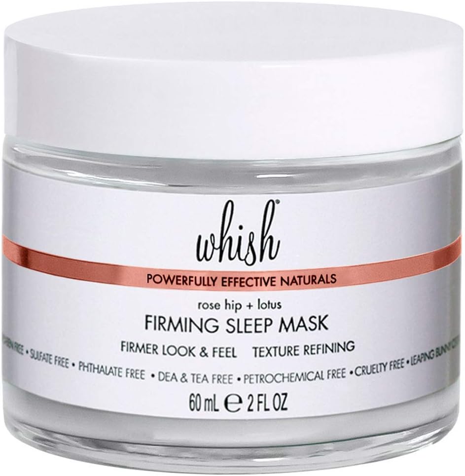 WhishRose Hip + Lotuse Firming Night Mask - Clean Beauty Natural Face Cream for Overnight Skin Rejuvenation