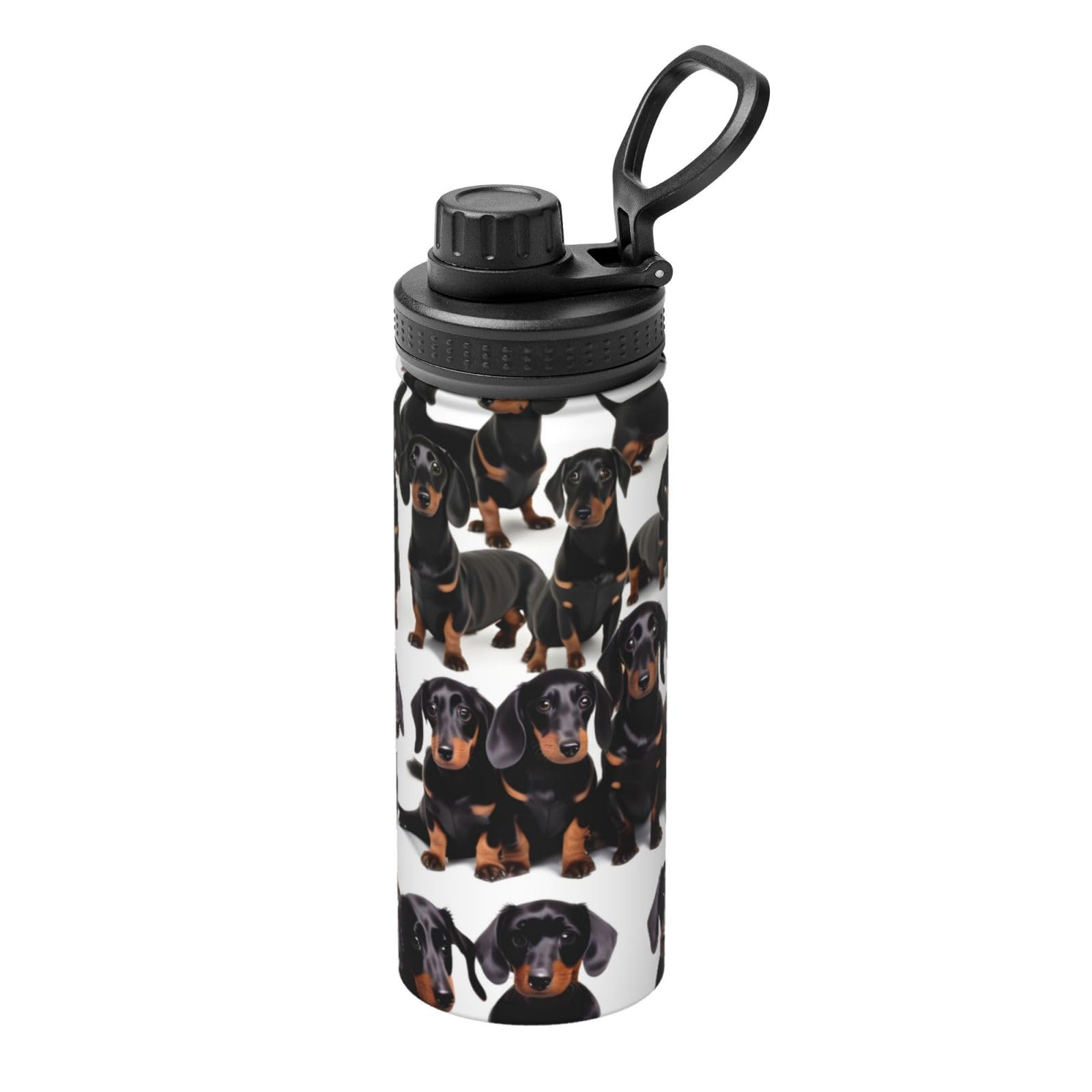 YQxwJL Dachshund Weiner - Botella de agua deportiva de acero inoxidable de 18 onzas con estampado de perro, para hombres y mujeres