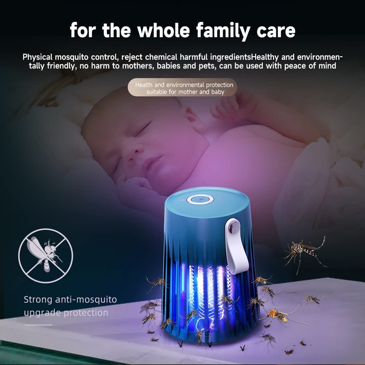 TEmkin Lampada antizanzare, antizanzare Ricaricabile con Anello per Appendere, antizanzare Elettrico Portatile USB per casa, Camera da Letto, Esterno, Campeggio, Cortile, Patio (Rosa)