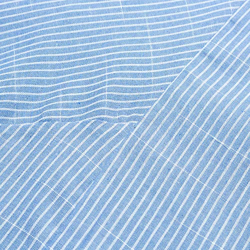 Vestido longo casual listrado de linho de algodão sem mangas Romacci, Azul, L