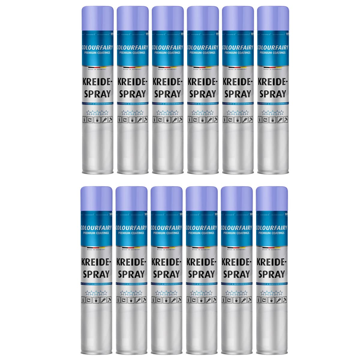 BAU DISCOUNT Colourfairy Kreidespray Sprühdose für Markierarbeiten weiß 12 x 750ml