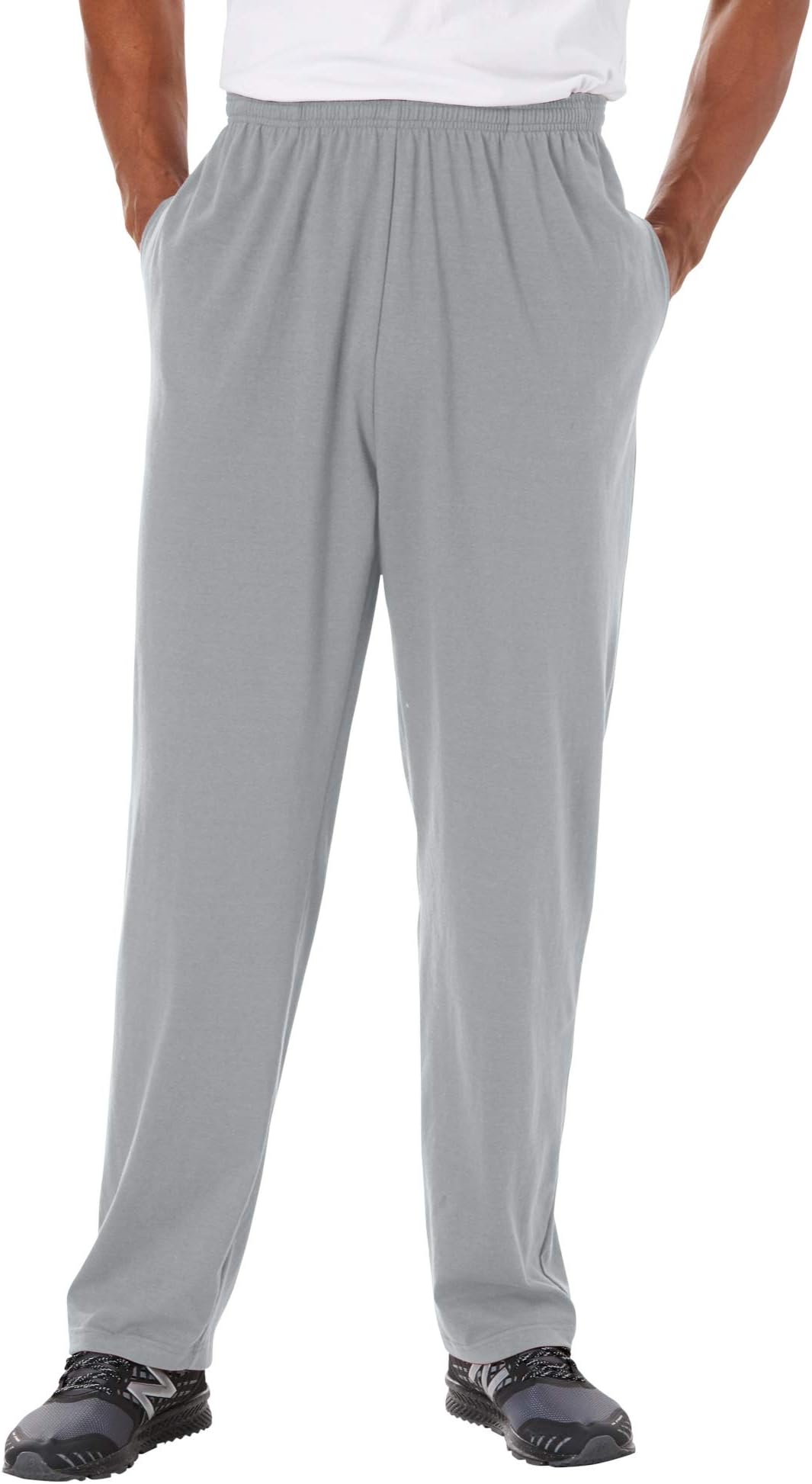 Men's Big & Tall Lightweight Jersey Open-Bottom Sweatpants