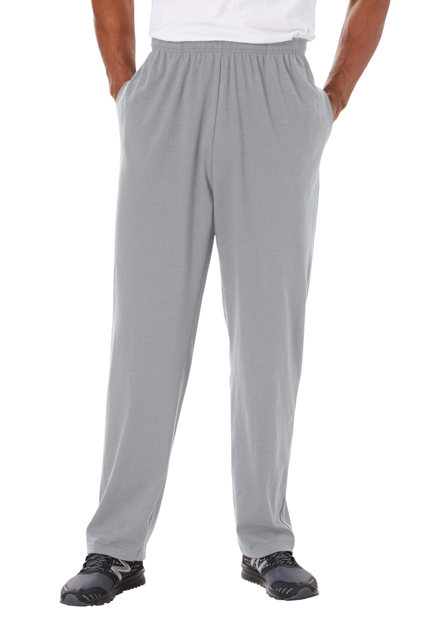 KingSize Men's Big & Tall Lightweight Jersey Open-Bottom Sweatpants