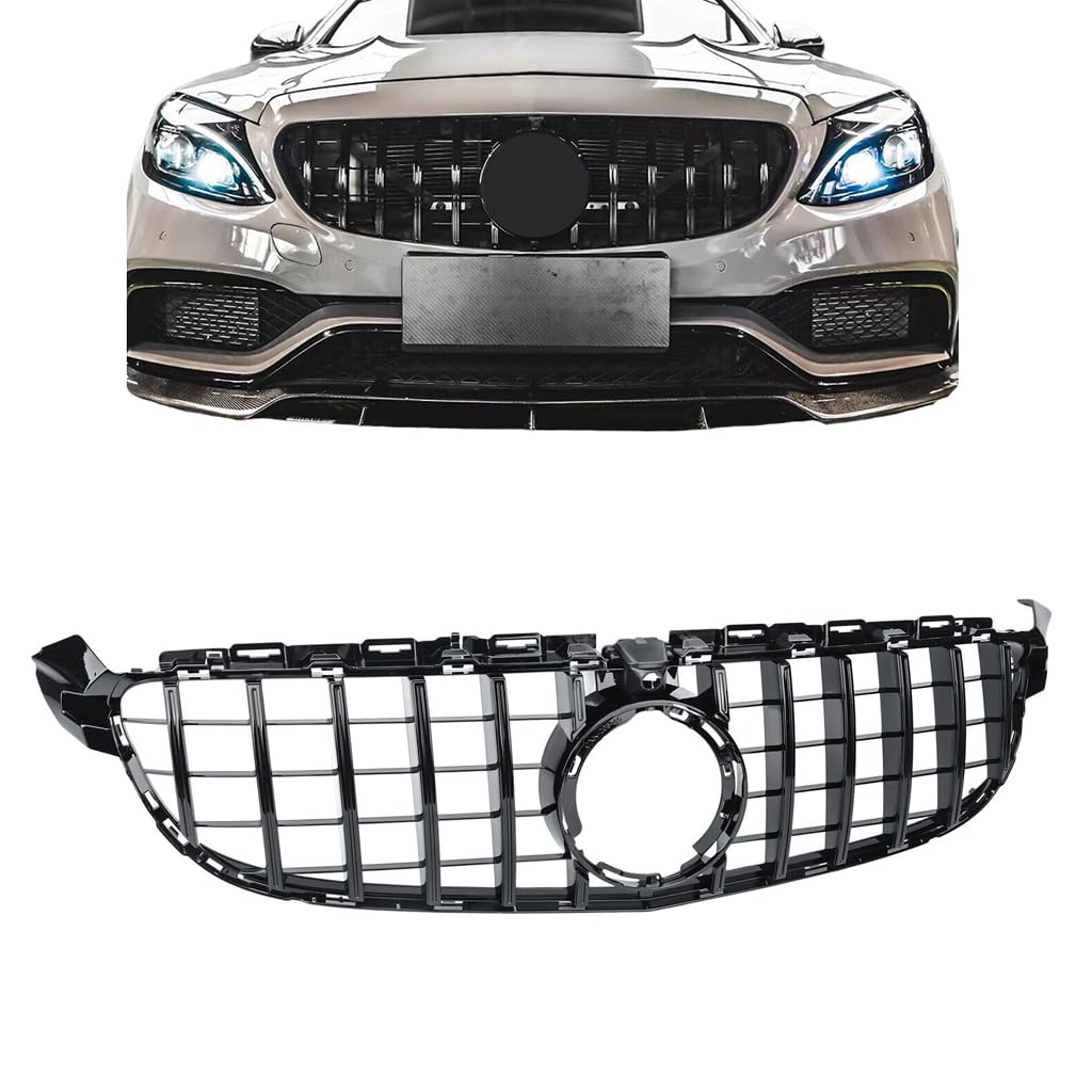 Griglia Anteriore A Diamante Per Mercedes Classe C W205 (2015-2018) - Modello C200, C250, C300, C350 - Nero