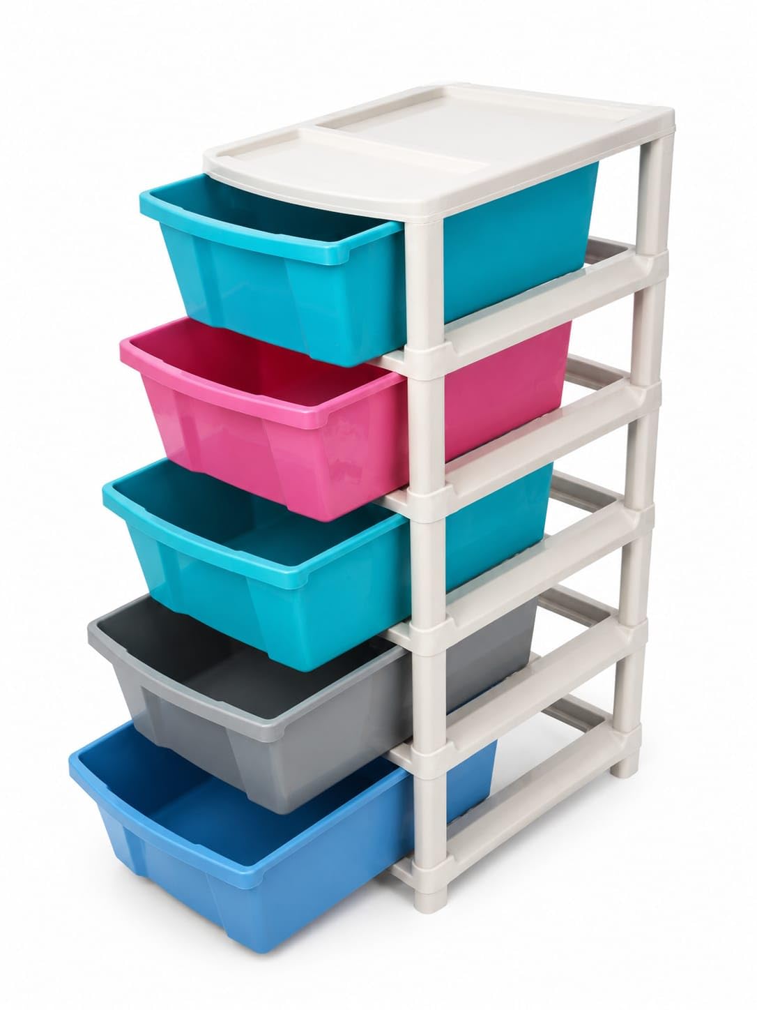 Modular Plastic Storage Drawers – Multi-Color Multi-Layer Organizer for Kitchen, Office, Bedroom, or Bathroom – Durable, Stackable, Space-Saving Storage Cabinet (5 LAYER)-image-21