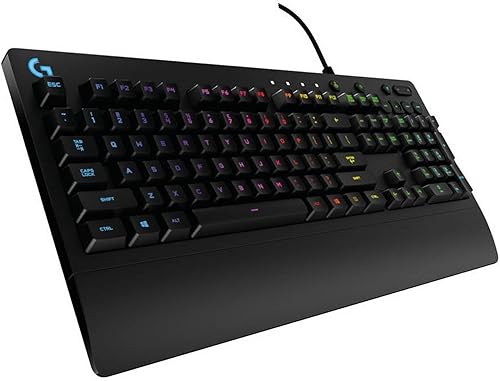 Vista 8 de Logitech G213 Teclado para videojuegos con controles de medios dedicados, teclas retroiluminadas con 16.8 millones de luces, diseño antiderrame