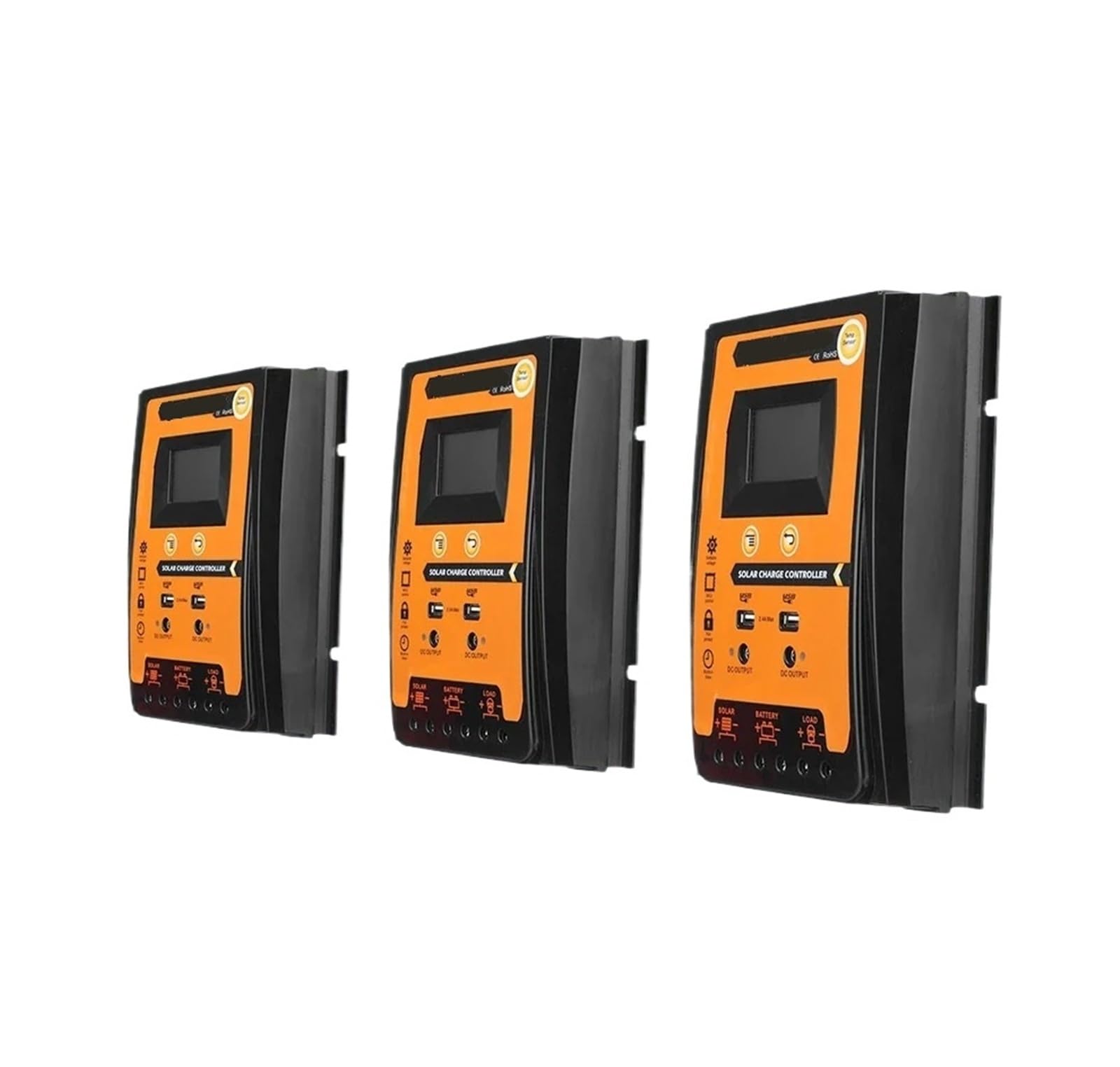 Regulator ładowania słonecznego Automatyczny regulator ładowania słonecznego 12 V do 24 V DC, regulator 30 A z podwójnym wyjściem USB, wyświetlacz LCD, wejście panelu słonecznego maks. 55 V