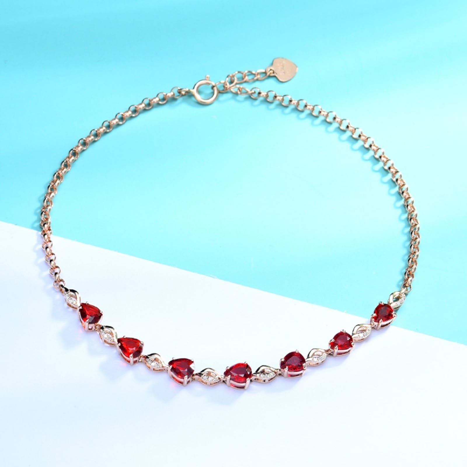 Bransoletki z białego złota 750/585/375, 1,8ct rubinowa bransoletka 16-18 cm przedłużenie 4 cm z diamentem, bransoletki dla kobiet chłopaków