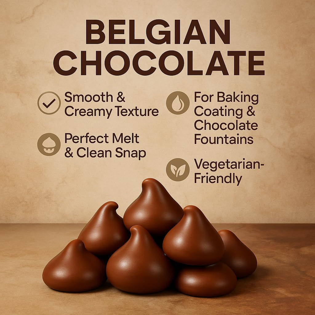 GiDeli Belgische Schokolade 10kg im Eimer - Pralinen Chips, Schokodrops - Vollmilch-Kuvertüre - Perfekt für Schokofondue, Backen, schokobrunnen, Desserts & Glasuren