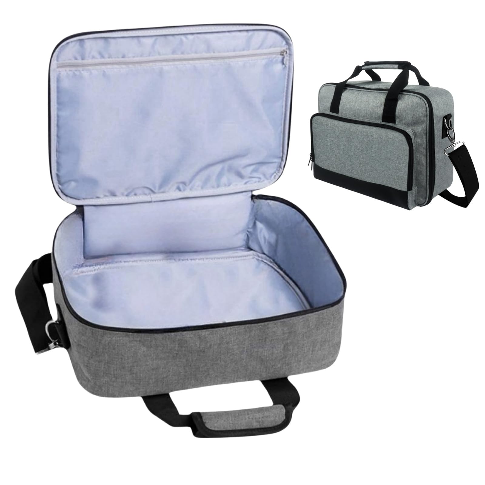 Tragetasche für Epsons CO-W01 Projektor, Tragetasche für Epsons CO-FH02, VS260, ViewSonicss M2W WXGA Projektor mit Taschen und verstellbaren Schultergurten, Grau