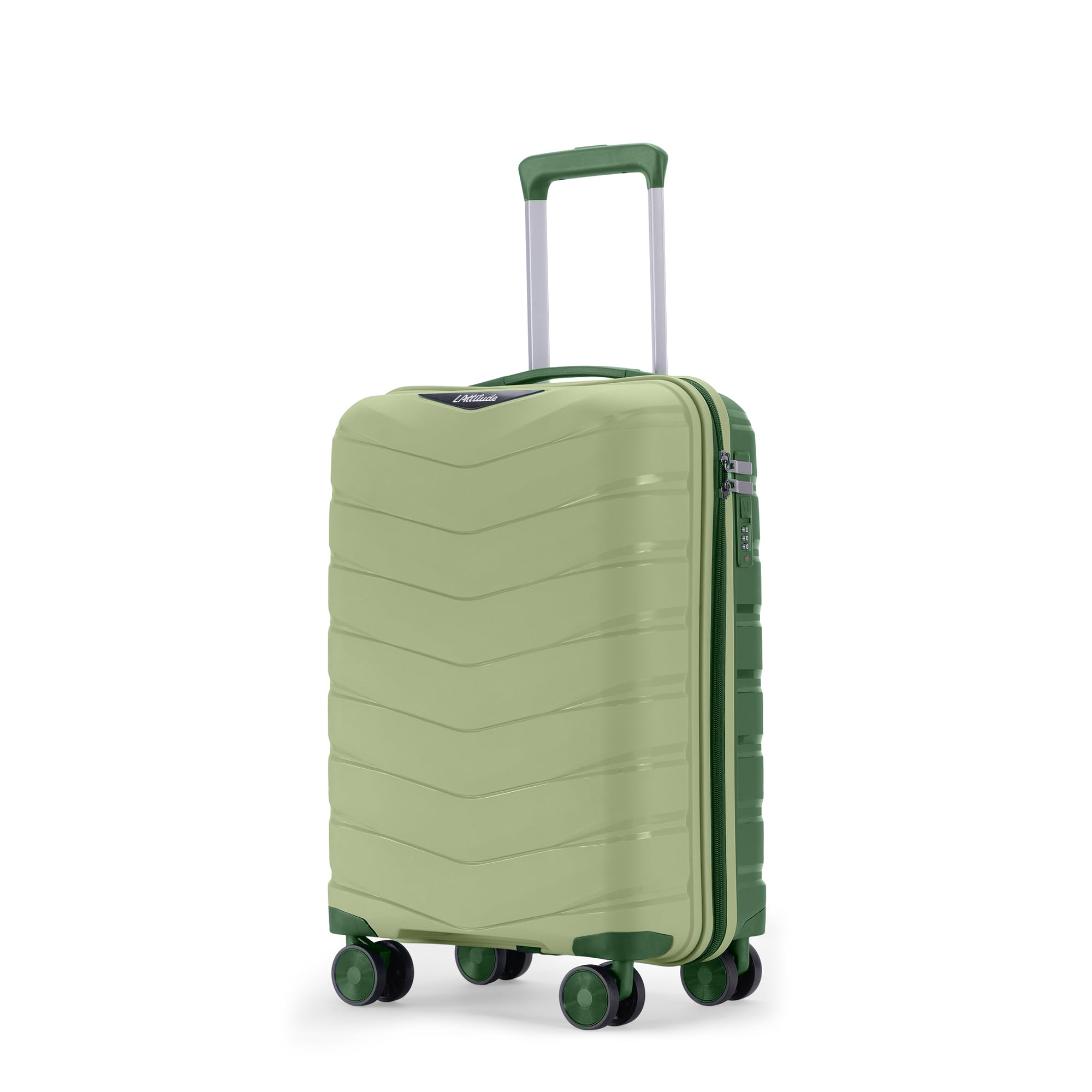 Axis Cabin Suitcase 55 cm 20 inch Polypropylene Hard Trolley, 8 Spinner Wheels, 3-Pocket Convipack, Dual-Tone Shell, Recessed Number Lock, Carry-On Laser Green/Everglade Green-image-18