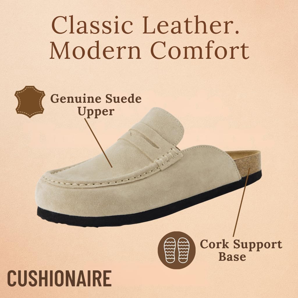 CUSHIONAIRE Fondu Genuine Leather Mule Clogs for Women, Comfortable Slip On Womens Shoes with Penny Strap Accent and Memory Foam Footbed - Image 5
