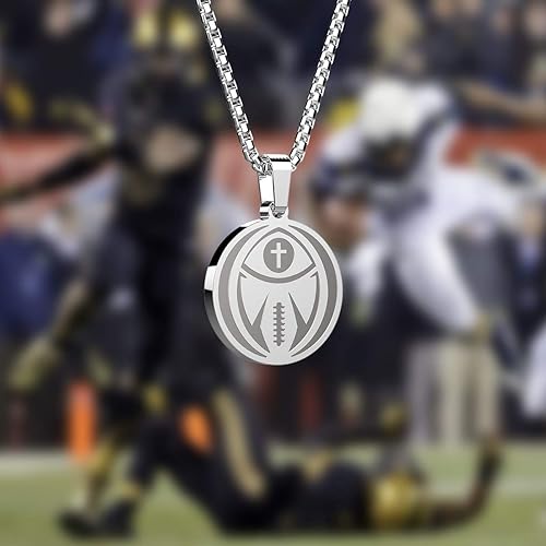 Vista 2 de seensea Collar con colgante deportivo de béisbol, versículo bíblico inspirador Lucas 137, regalo cristiano para hombres y mujeres