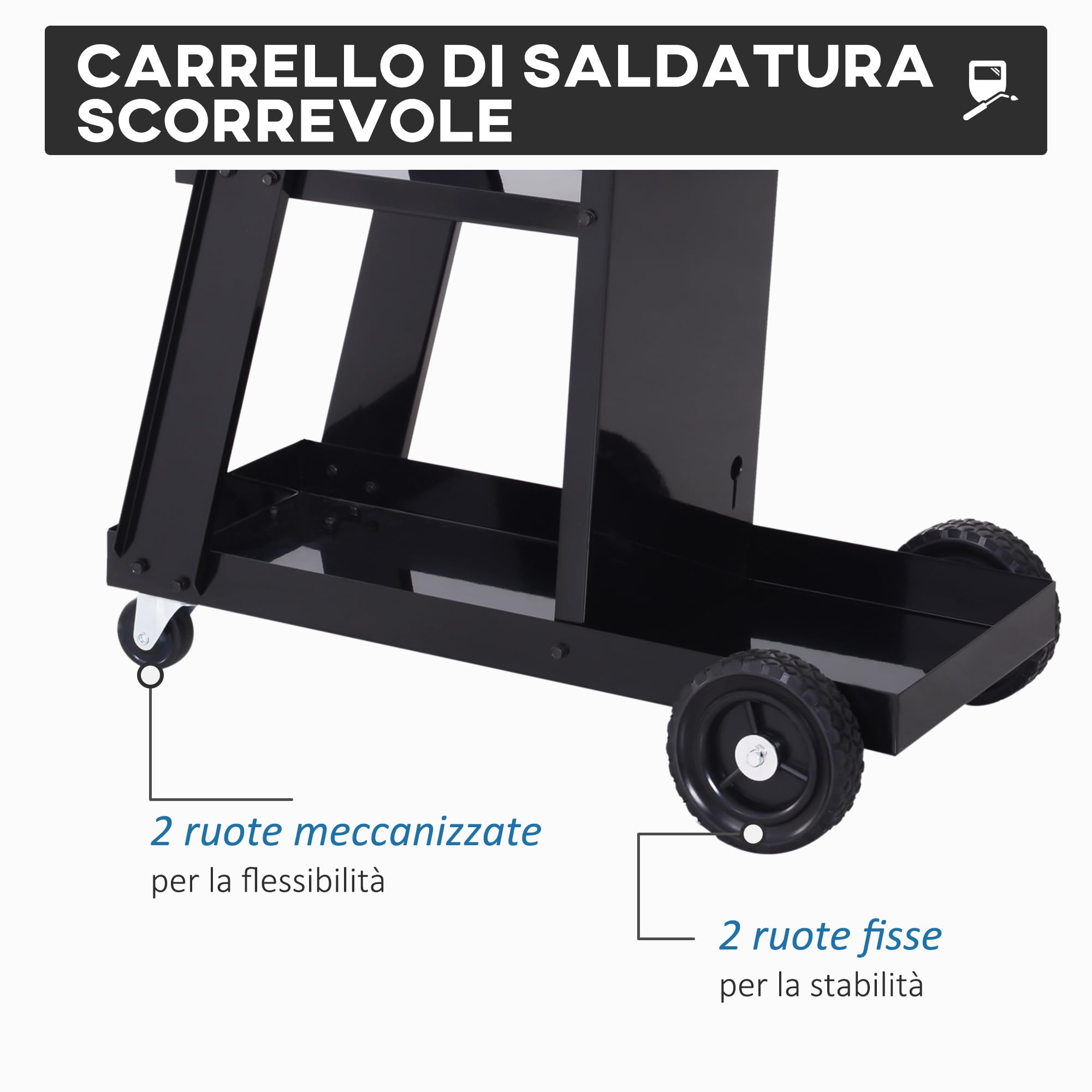 DURHAND Carrello Portautensili Attrezzi Multiuso 3 Ripiani da Officina Nero