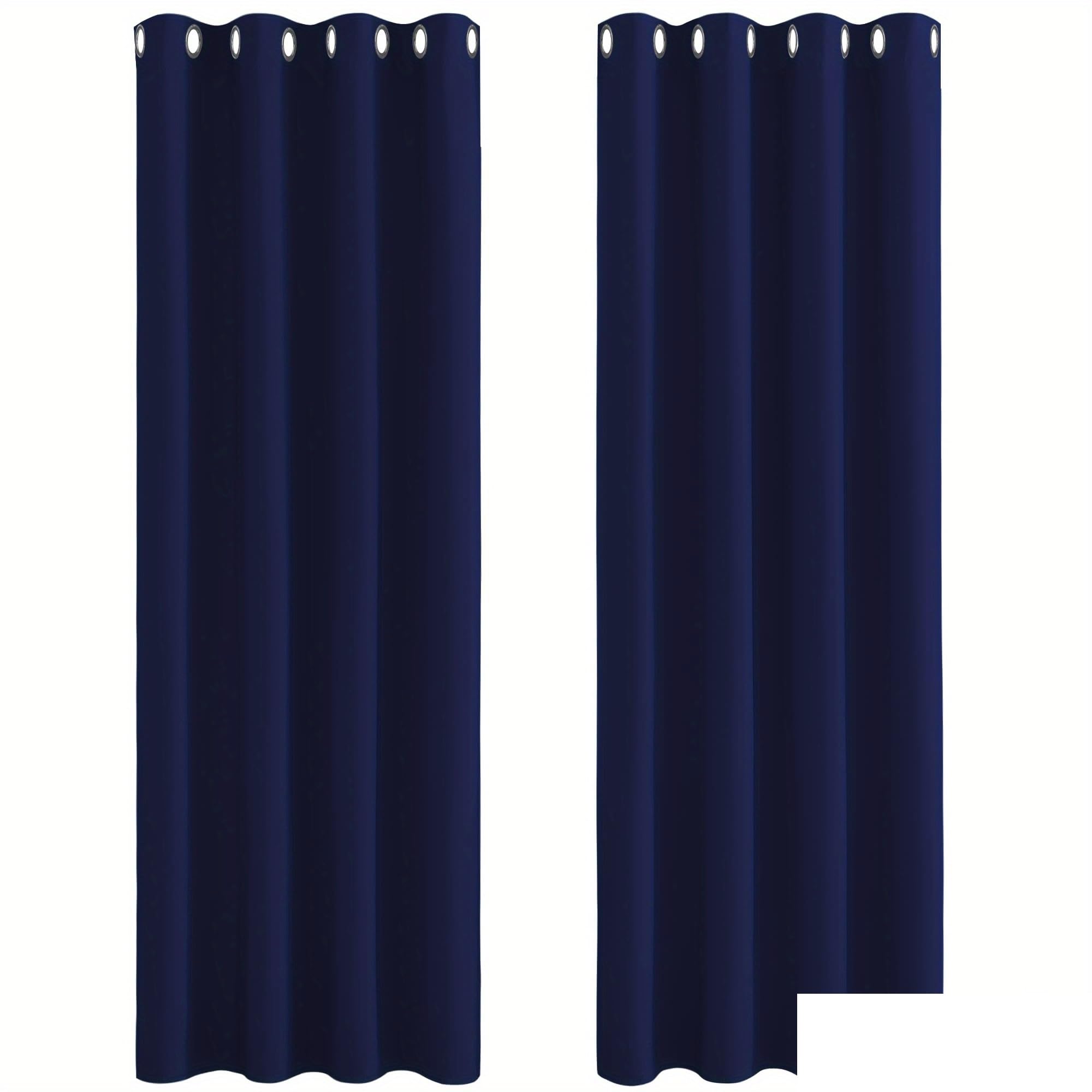 EnxJire Blackout Curtains Blackout Curtains Grommet Top Light Blocking Noise Reducing Window Draps for Bedroom Office Kitchen(Blue 2Panels,132X160cm)