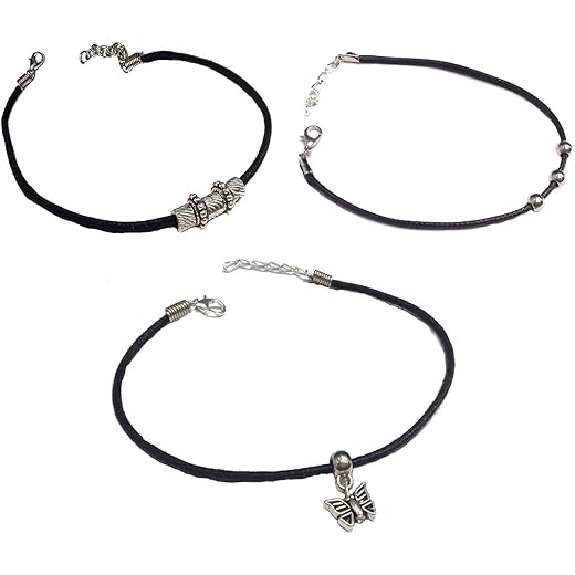 Lac Brass Nazariya Anklet Set of 3